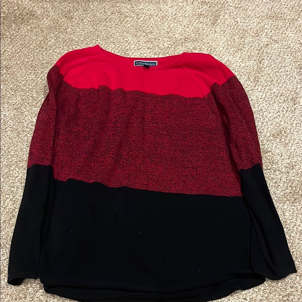 Chico's Women's Red and Black Top